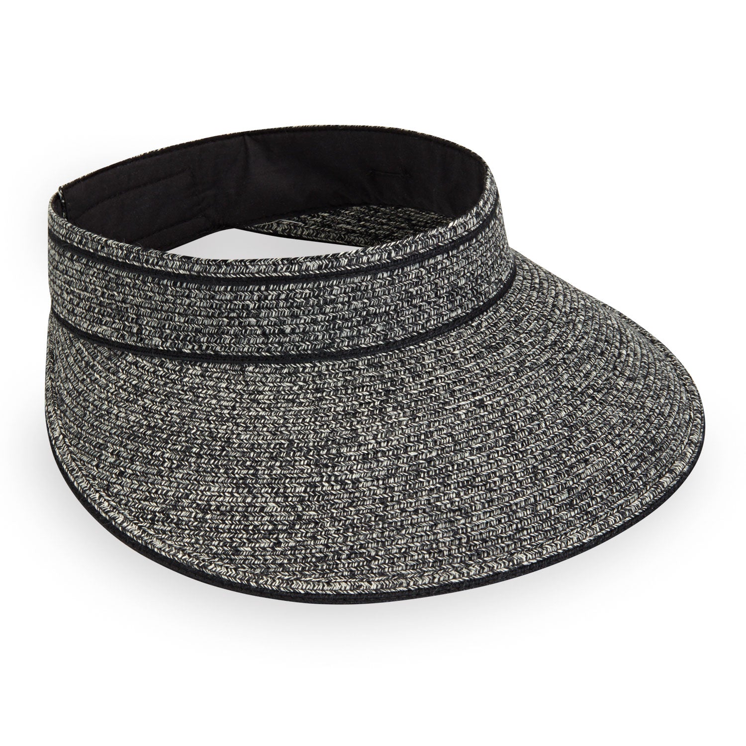 Featuring Front of Lily Polyester Sun Protection Visor in Black from Carkella by Wallaroo