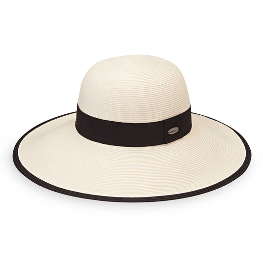 Margot big wide brim style sun hat, and is packable for travel by Wallaroo