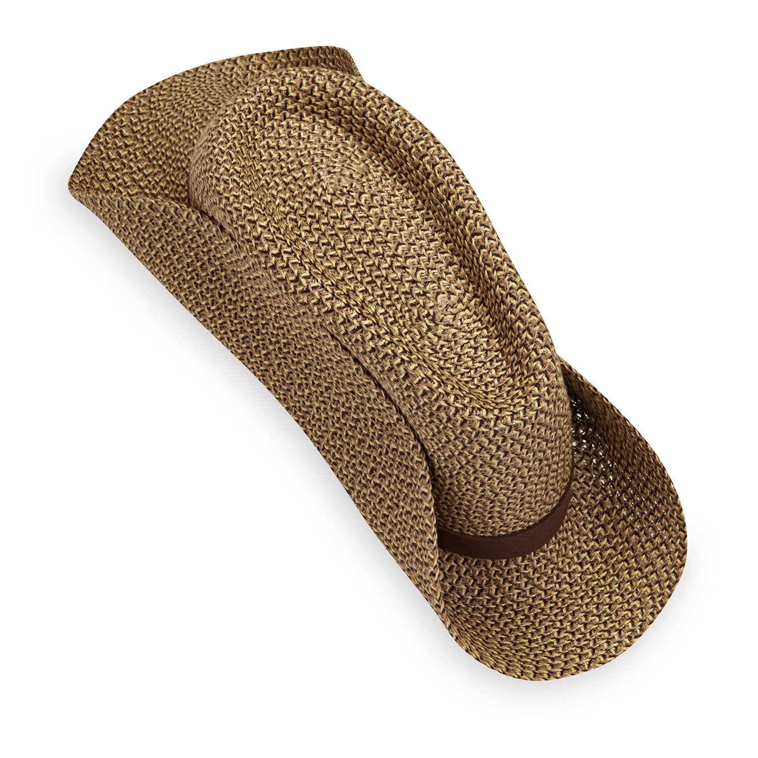 Packing View of Unisex Outback UPF Fedora Sun Hat for travel from Wallaroo, Brown