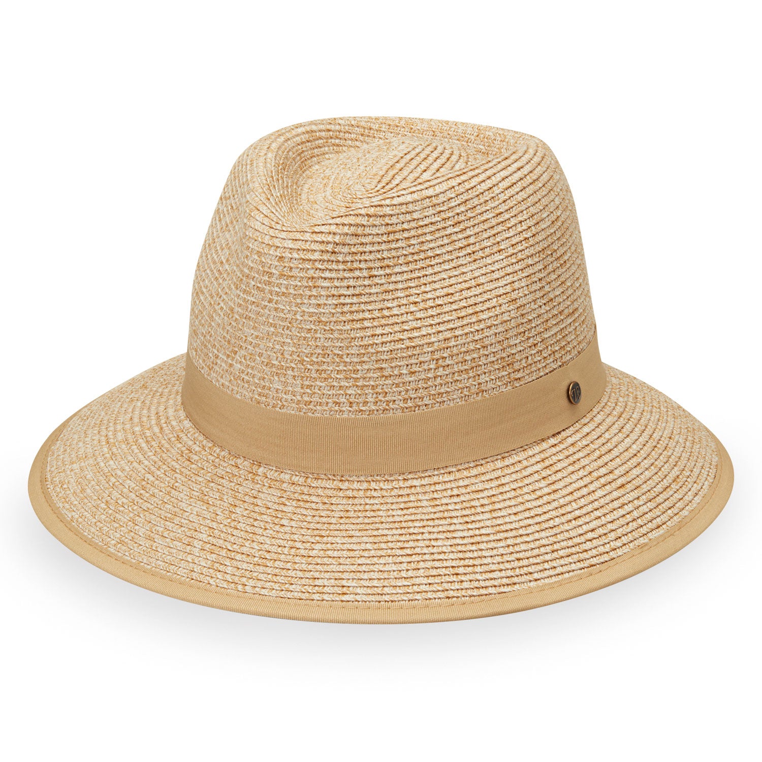 Featuring Front View of the Petite Gabi Polyester Ponytail Summer Sun Hat in Beige from Wallaroo