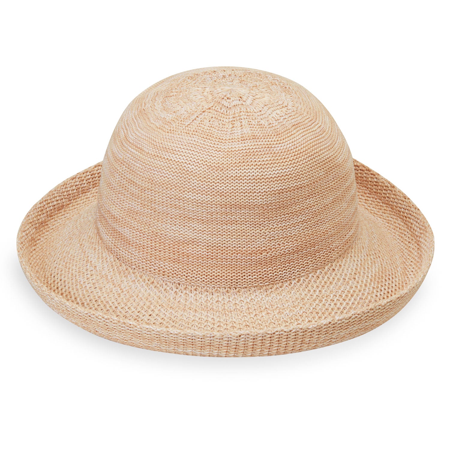Featuring Women's Packable Wide Brim Petite Victoria Poly-straw Sun Hat in Mixed Beige from Wallaroo