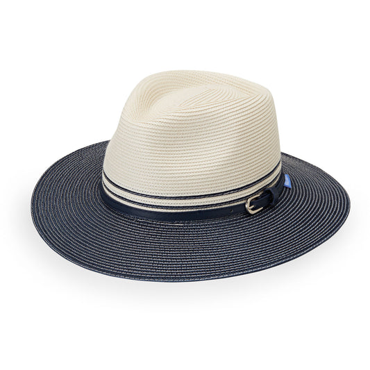 Ladies' Petite Kristy Summer Sun Hat in Ivory/Navy from Wallaroo