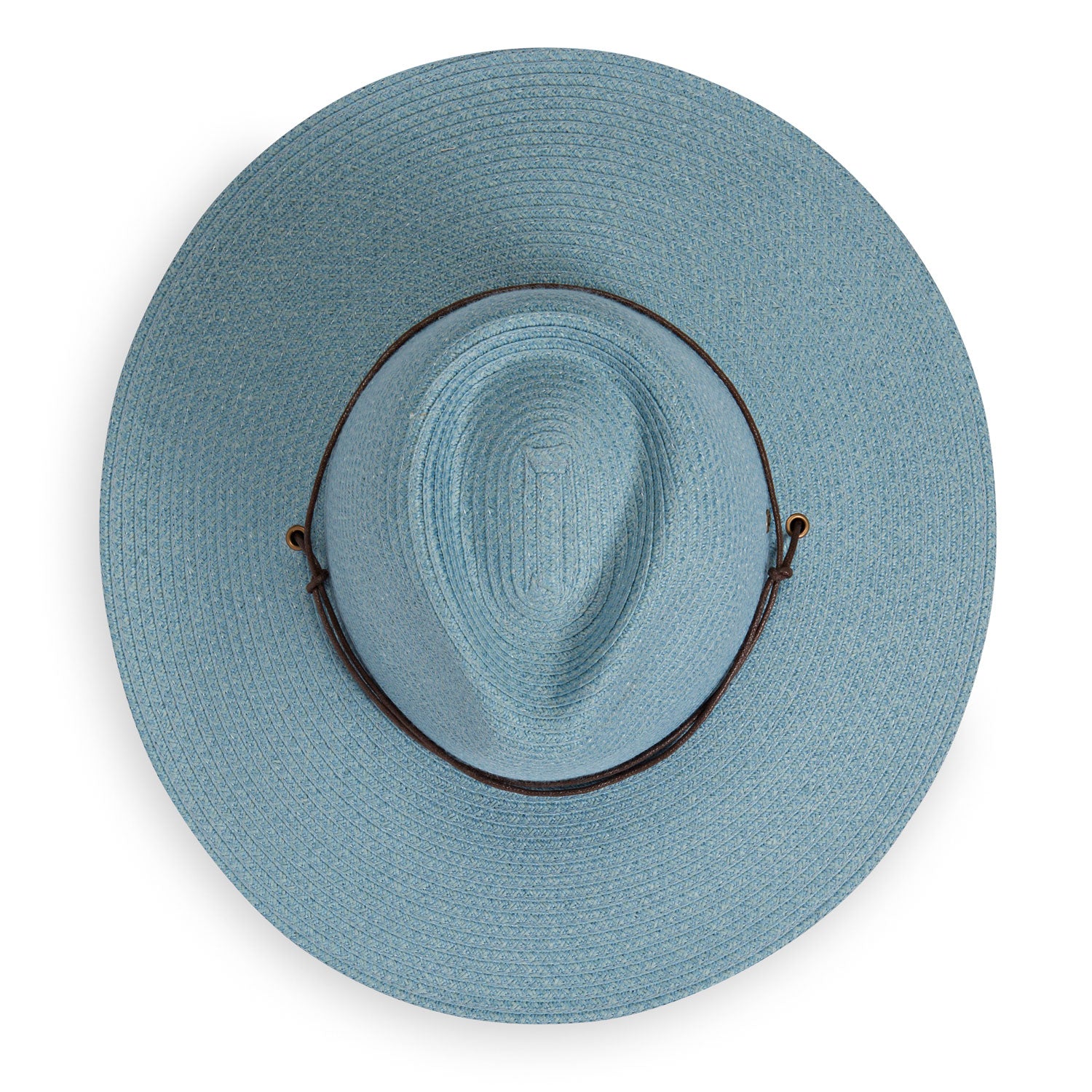Women's Packable Big Wide Brim Sanibel Beach Sun Hat in Cornflower from Wallaroo