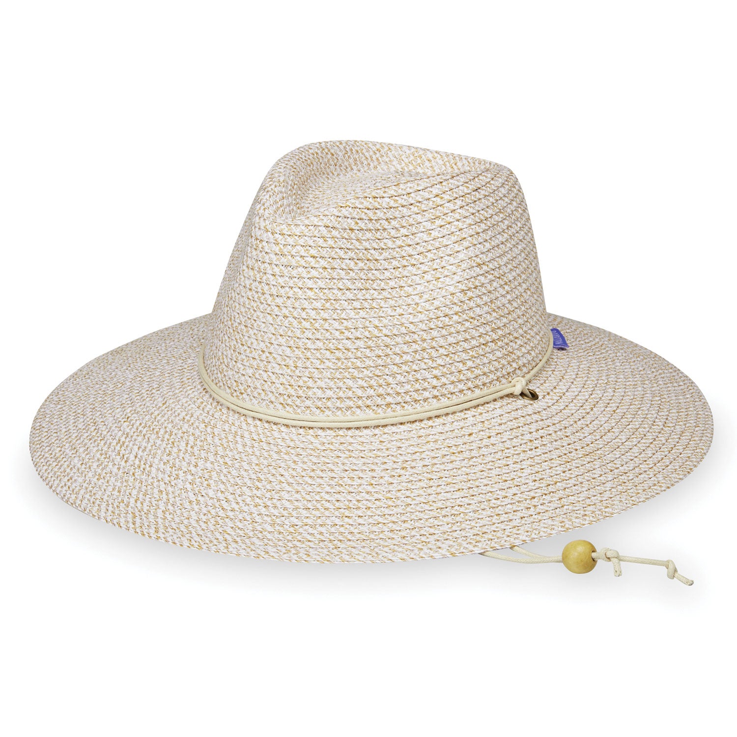 Women's Packable Big Wide Brim Sanibel Beach Sun Hat in White/Beige from Wallaroo