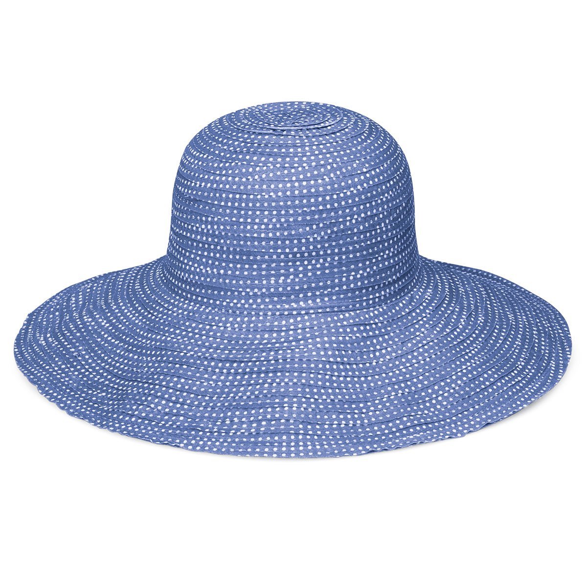 Women's Packable Scrunchie UPF Sun Hat in Hydrangea/White Dots from Wallaroo