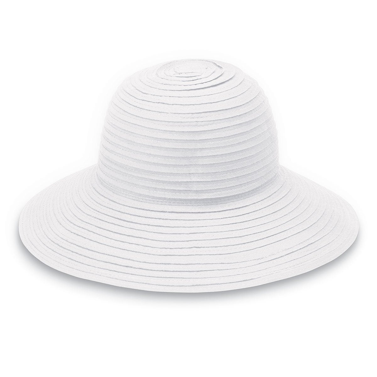 Featuring Front of Women's Packable Scrunchie UPF Sun Hat in Solid White from Wallaroo