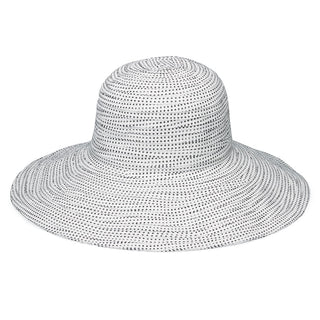 Women's Packable Scrunchie UPF Sun Hat in White Black Dots from Wallaroo