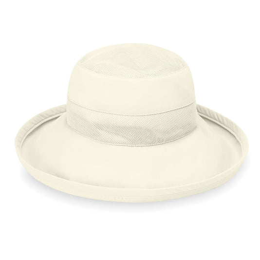Women's Packable and Adjustable Seaside UPF Sun Hat with Chinstrap in Natural from Wallaroo