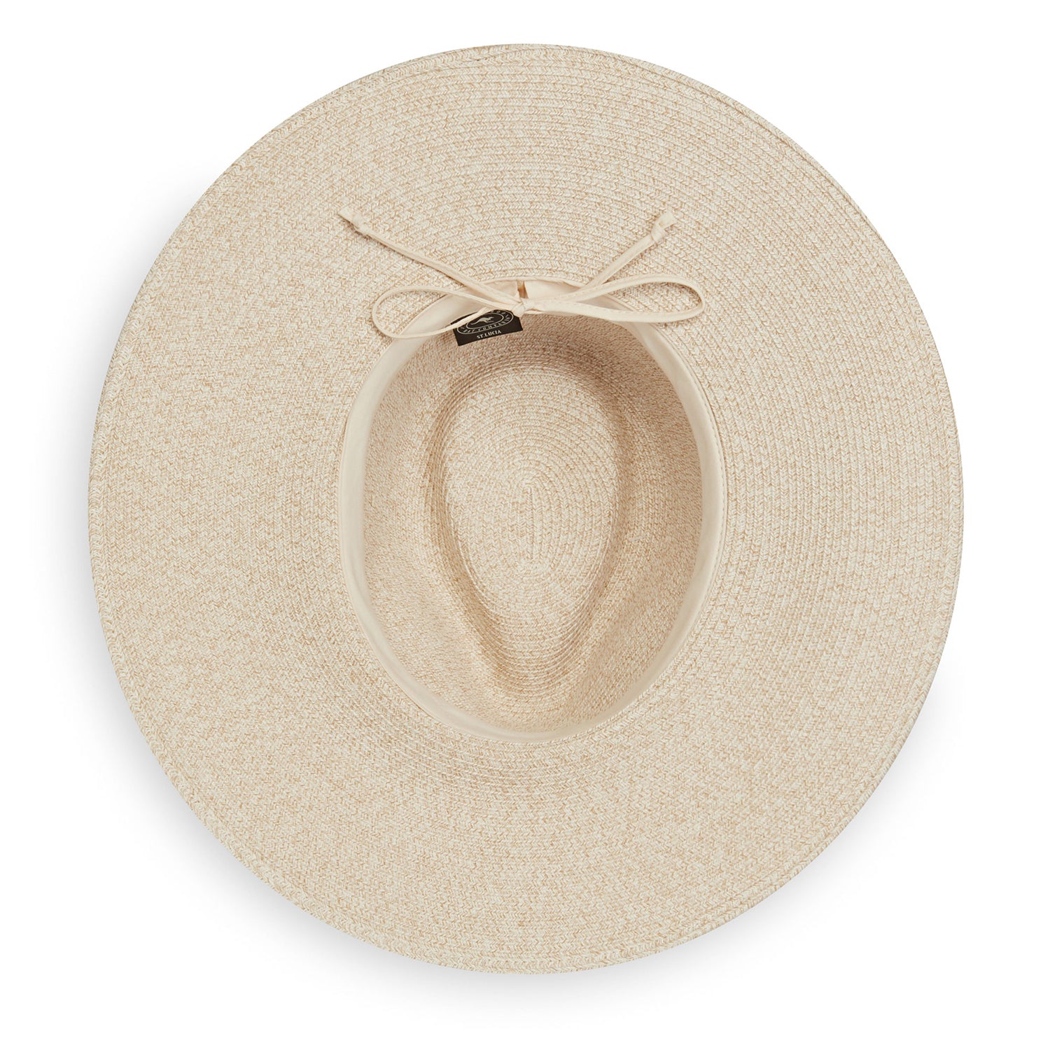 Bottom of Women's St. Lucia Big Wide Brim UPF Summer Beach Hat in Mixed Beige by Wallaroo
