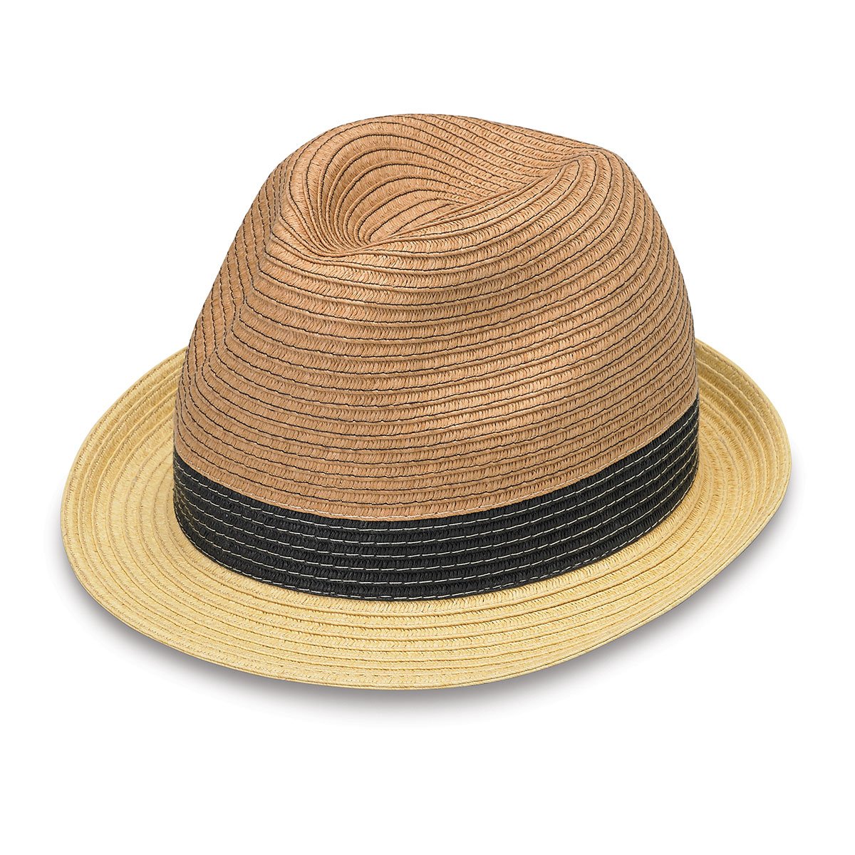 Featuring St. Tropez Trilby Paper Braid Sun Hat in Natural Combo from Wallaroo