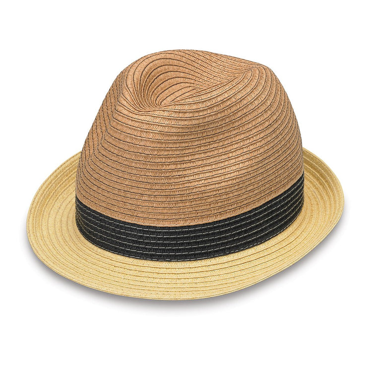 St. Tropez Trilby Paper Braid Sun Hat in Natural Combo from Wallaroo