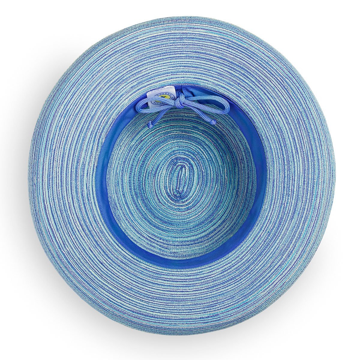 Inside of Women's Packable Big Wide Brim Sydney UPF Summer Sun Hat from Wallaroo, Light Blue