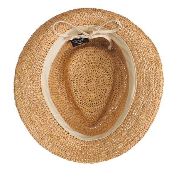 Women's Fedora Turquoise Style Tahiti Straw Sun Hat for the beach from Wallaroo