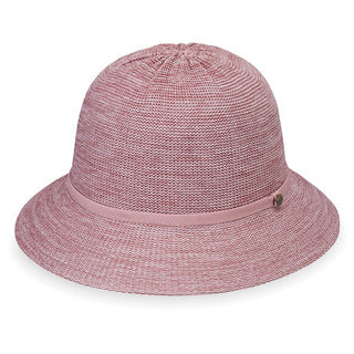 Front of Women's Packable Bucket Style Tori UPF Sun Hat in Mixed Rose from Wallaroo