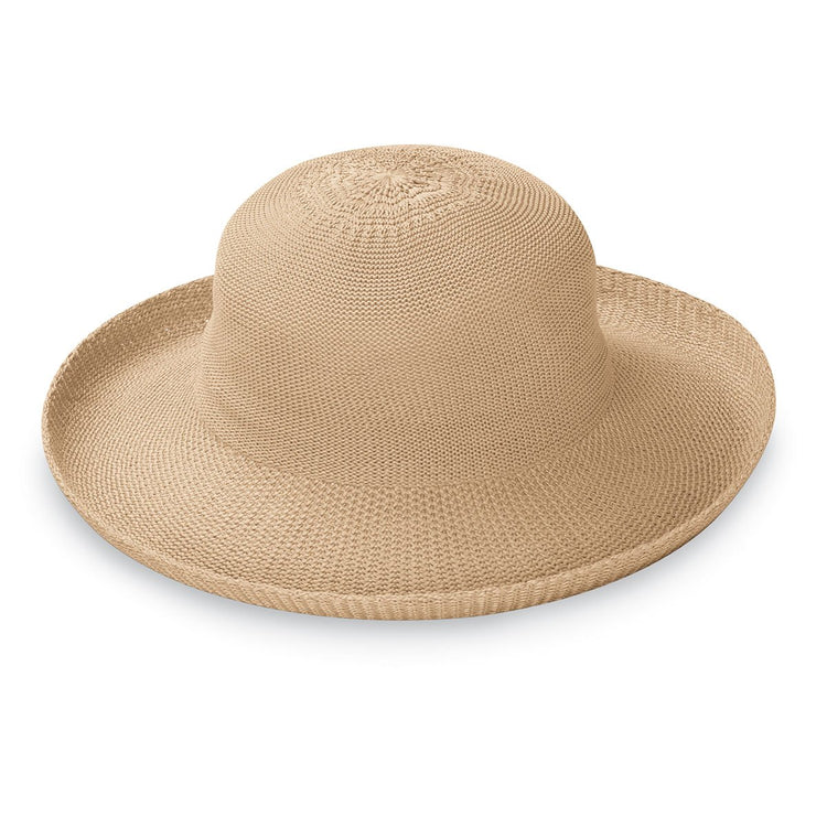 Ladies' Big Wide Brim Style Victoria poly straw Sun Hat in Tan from Wallaroo