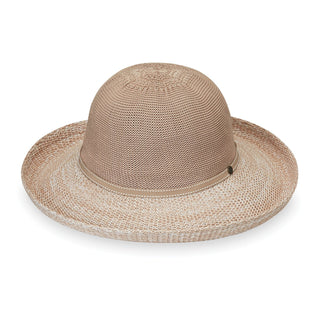 Ladies' poly straw Victoria Two-Toned UPF Summer Hat for travel from Wallaroo