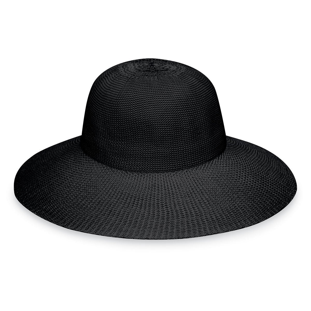 Featuring Women's Packable Big Wide Brim Victoria Diva straw Sun Hat in Black from Wallaroo