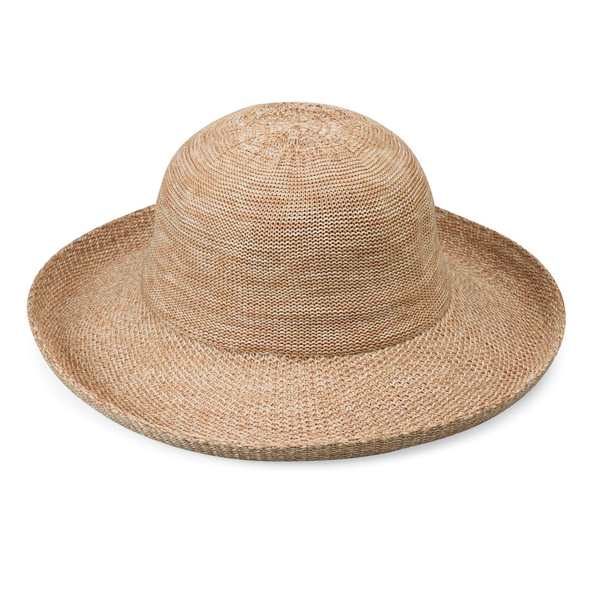 Featuring Ladies' Adjustable Big Wide Brim Style Victoria poly straw Sun Hat in Mixed Camel from Wallaroo