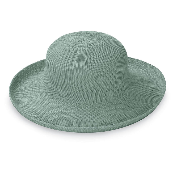 Front of Women's Adjustable Wide Brim Crown Style Victoria Sun Hat in Seafoam from Wallaroo