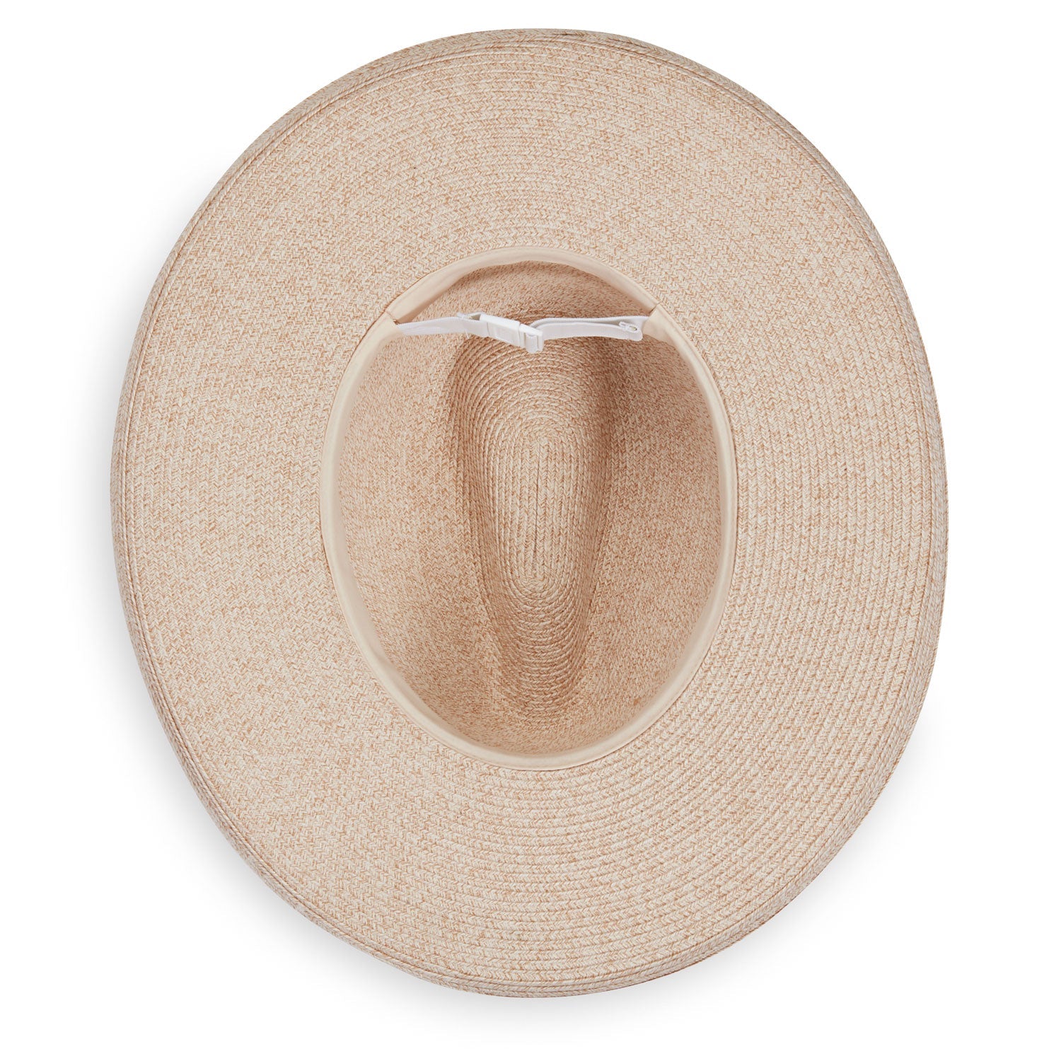 Inside of Wide Brim Fedora Style Vivian UPF Sun Hat in White Beige from Carkella by Wallaroo