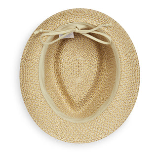 Bottom of Women's Adjustable Waverly Fedora Beach Sun Hat in Natural by Wallaroo