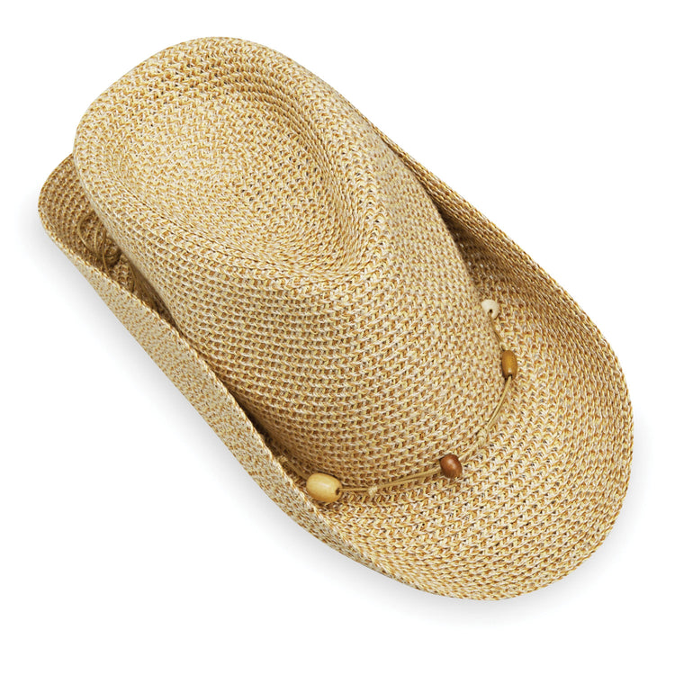 Packing View of Ladies' Fedora Style Waverly Beach Sun Hat in Natural from Wallaroo