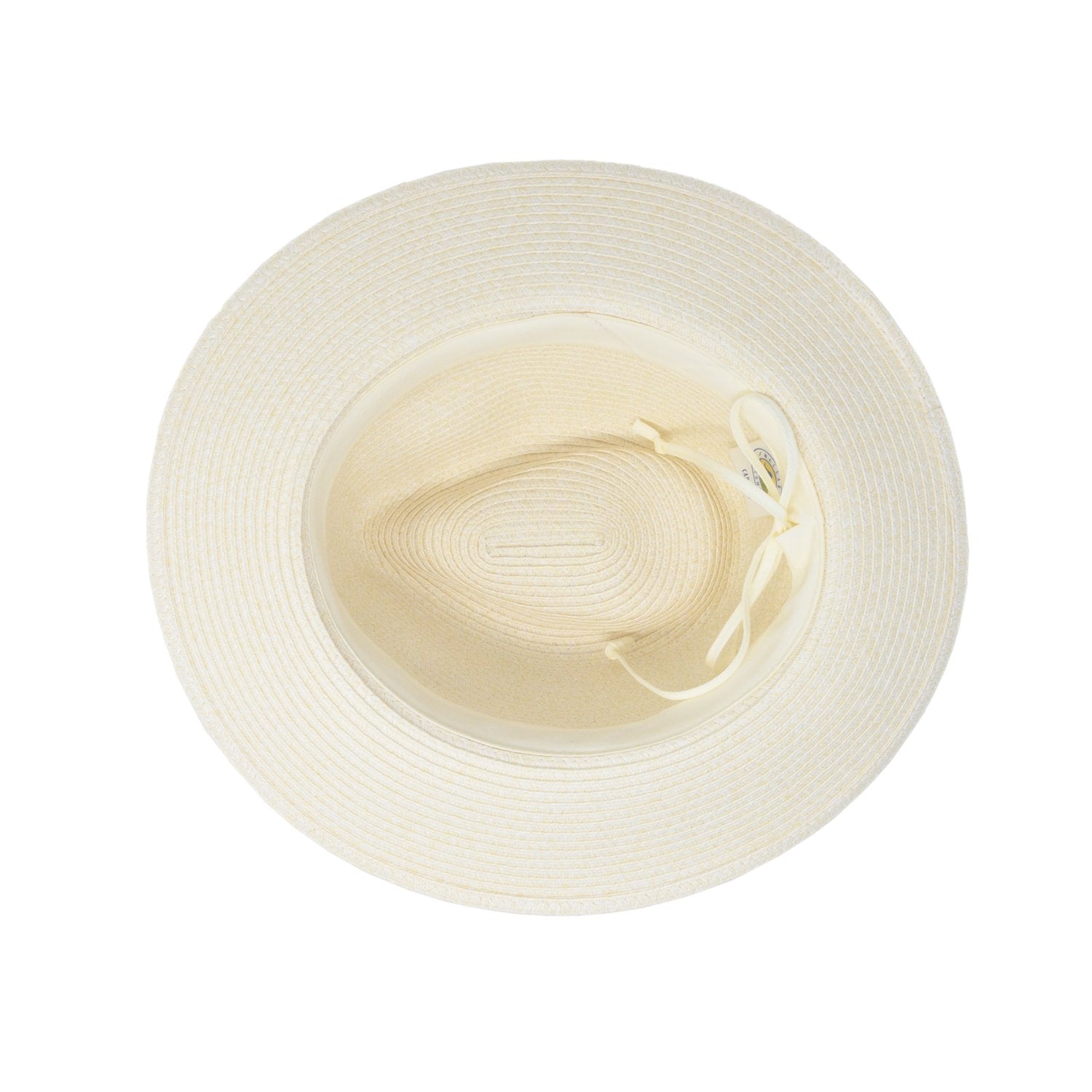 Bottom of Women's Packable UPF Fedora Style Caroline Sun Hat in Ivory from Wallaroo