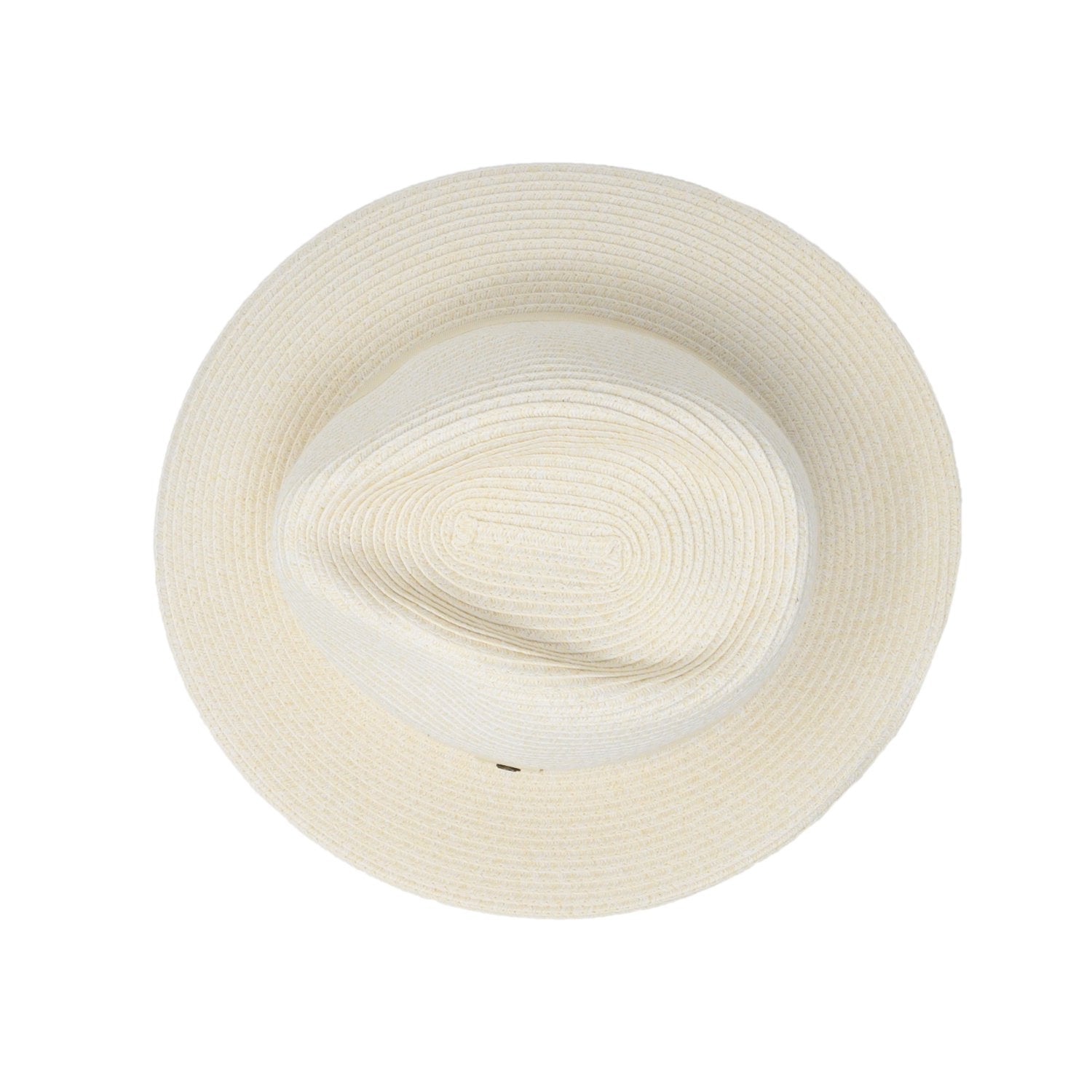 Top of Packable Women's UPF Fedora Style Caroline Sun Hat in Ivory from Wallaroo