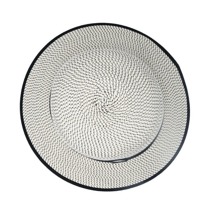 Top of Darby Big Wide Brim Sun Protection Hat in Ivory/Black from Wallaroo