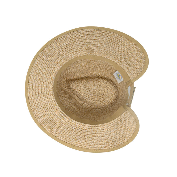 Bottom of Women's Packable Gabi Ponytail Fedora Style UPF Sun Hat in Beige from Wallaroo