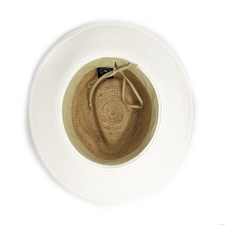 Ladies' Fedora Style Laguna Straw Sun Hat in Natural White from Wallaroo