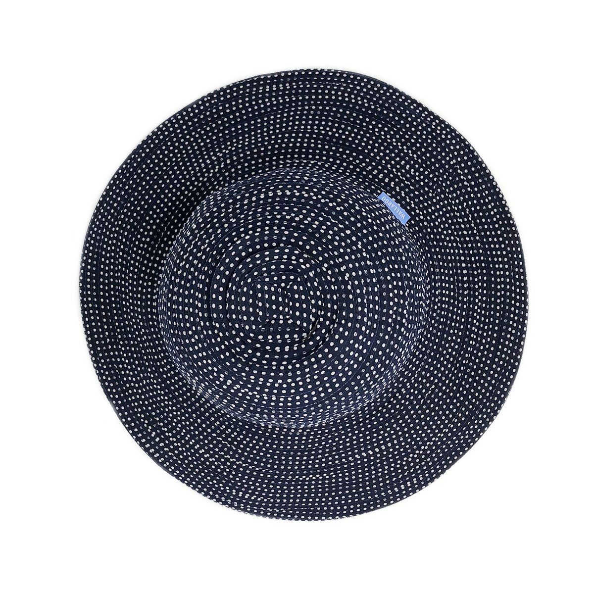 Women's Packable Big Wide Brim Petite Scrunchie UPF Sun Hat from Wallaroo, Navy/White