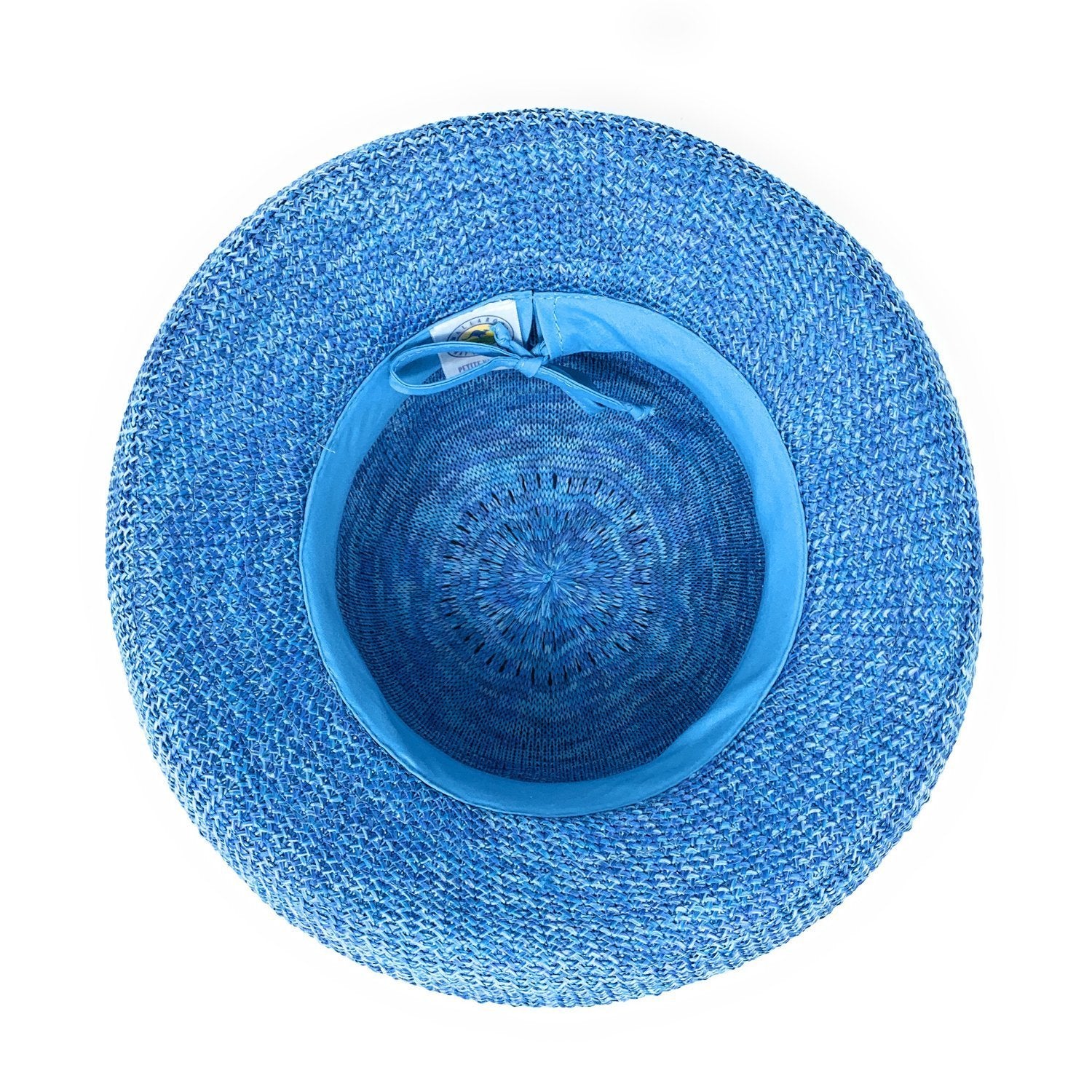 Women's Packable Big Wide Brim Petite Victoria Polystraw Sun Hat for travel from Wallaroo, Mixed Aqua