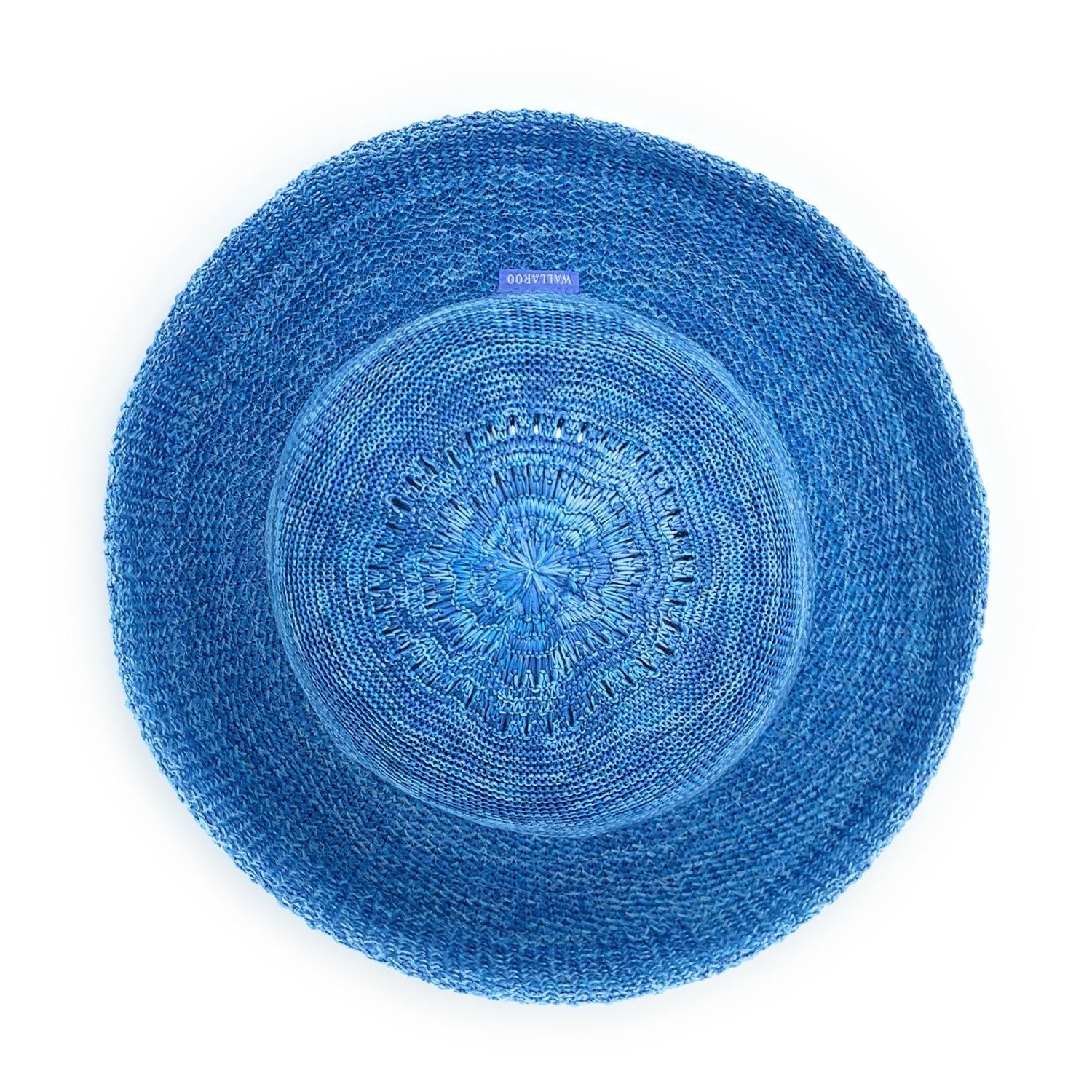 Women's Big Wide Brim Petite Victoria Polystraw Sun Hat in Mixed Aqua from Wallaroo